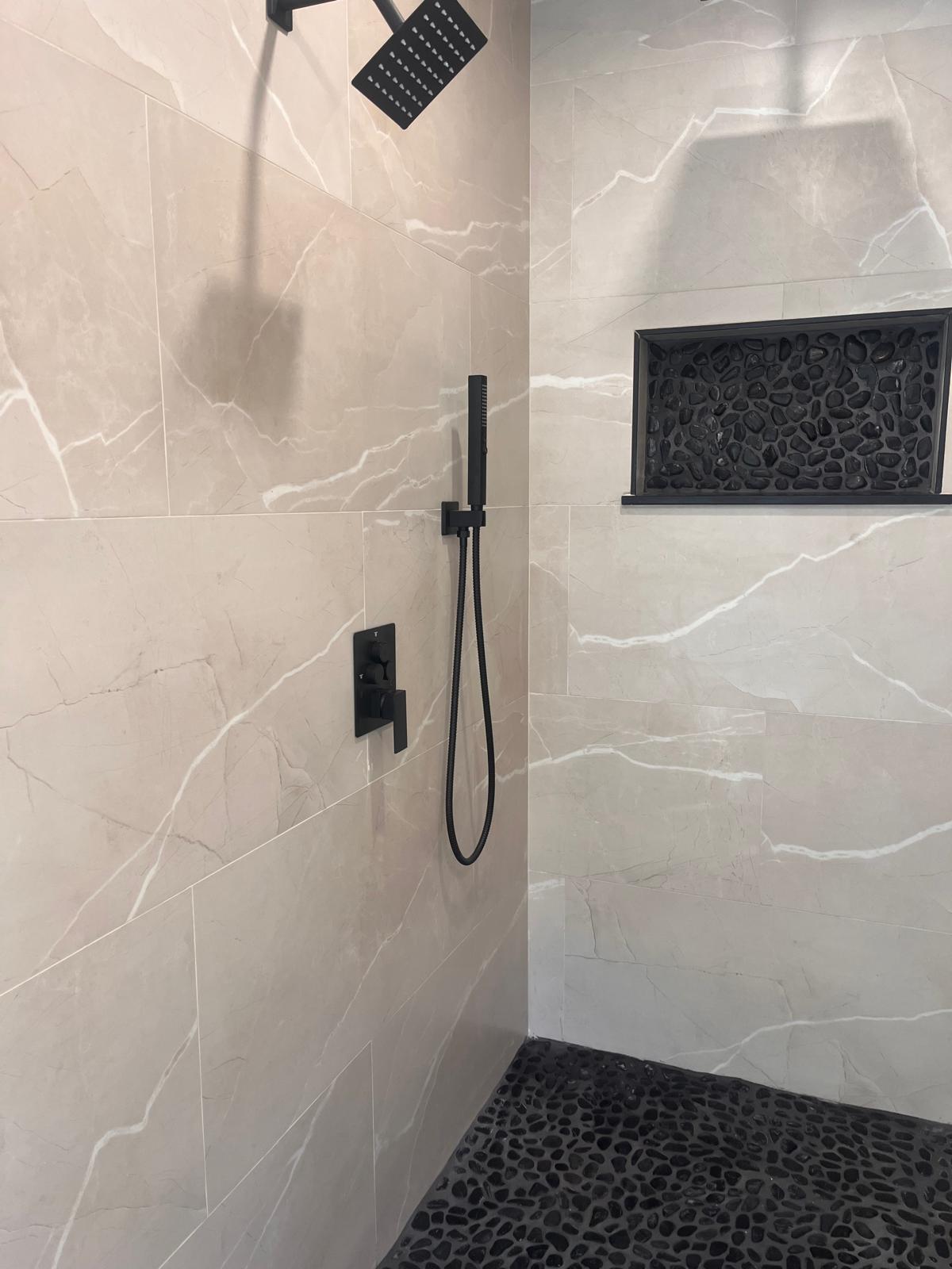 Marble & Pebble Shower